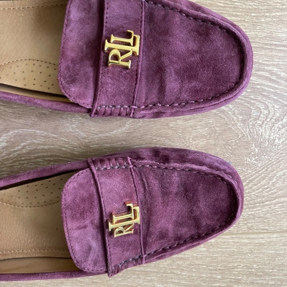 Lauren by Ralph Lauren Flat Suede Loafers in Eggplant - Picture 4 of 9